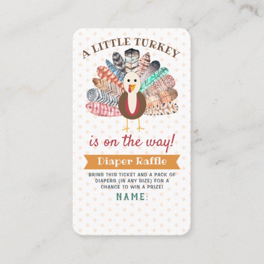 Een klein Turkije onderweg! Thanksgiving Baby show Informatiekaartje (Voorkant)