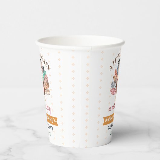 Een klein Turkije onderweg! Thanksgiving Baby show Papieren Bekers (Rechts)