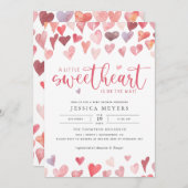 Een klein Valentijns Baby shower Kaart (Voorkant / Achterkant)