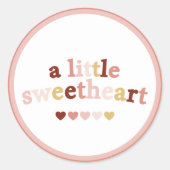 Een klein Valentijns Baby shower Ronde Sticker (Voorkant)