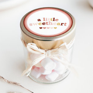 Een klein Valentijns Baby shower Ronde Sticker