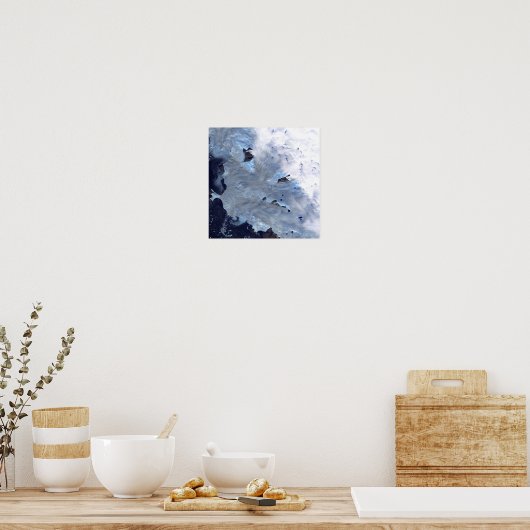 Een klein veld gletsjers omringt Baffin Bay Poster (Keuken)