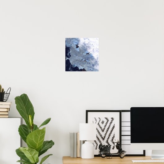 Een klein veld gletsjers omringt Baffin Bay Poster (Thuiskantoor)