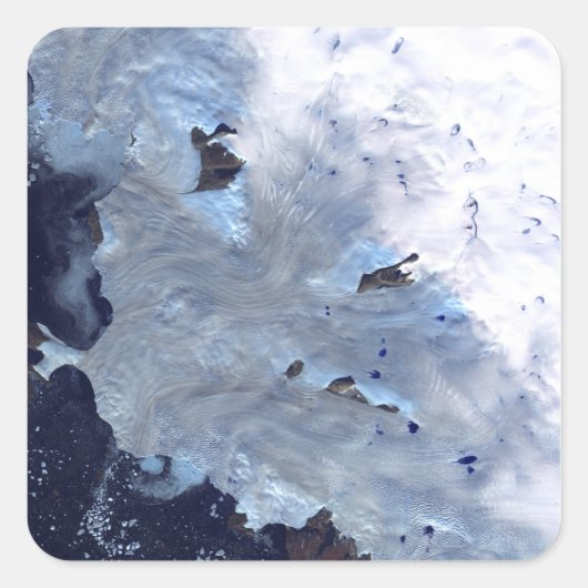 Een klein veld gletsjers omringt Baffin Bay Vierkante Sticker (Voorkant)