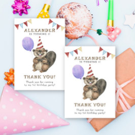 Een klein verjaardagsfeestje van de bever bedankkaart