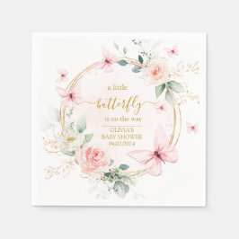 Een klein vlinder baby shower servet