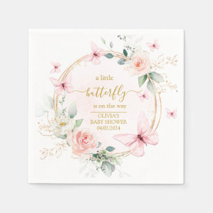 Een klein vlinder baby shower servet