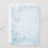 Een klein vlinderblauw Baby shower Kaart (Achterkant)