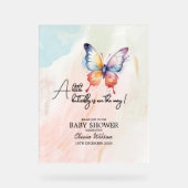 Een klein vlinderpastel grillig Baby shower Acryl Bord (Voorkant)