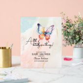 Een klein vlinderpastel grillig Baby shower Acryl Bord (Huwelijk)