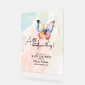 Een klein vlinderpastel grillig Baby shower Acryl Bord (Hoek)