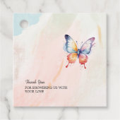 Een klein vlinderpastel grillig Baby shower Bedankjes Labels (Voorkant)