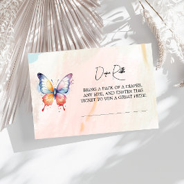 Een klein vlinderpastel grillig Baby shower Informatiekaartje