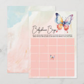 Een klein vlinderpastel grillig Baby shower Kaart (Voorkant / Achterkant)