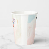 Een klein vlinderpastel grillig Baby shower Papieren Bekers (Links)
