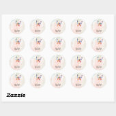Een klein vlinderpastel grillig Baby shower Ronde Sticker (Vel)