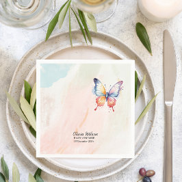 Een klein vlinderpastel grillig Baby shower Servet