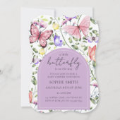 Een Klein Vlindertje Is Onderweg Paars Roze Kaart (Voorkant)