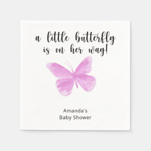 Een klein vlindertje is op weg Baby Shower Servet