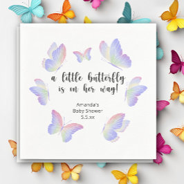 Een klein vlindertje is op weg Baby Shower Servet