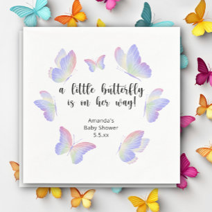 Een klein vlindertje is op weg Baby Shower Servet