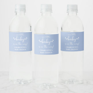 Een Klein Vlindertje Is Op Weg Baby Shower Waterfles Etiket