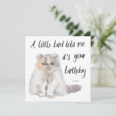 Een klein vogeltje vertelde me dat het je verjaard kaart (Staand voorkant)