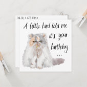 Een klein vogeltje vertelde me dat het je verjaard kaart (Voorkant / Achterkant in situ)