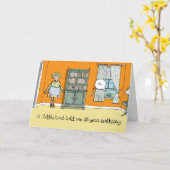 Een klein vogeltje vertelde me dat het je verjaard kaart (Gele Bloem)