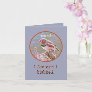 "EEN KLEIN VOGELTJE VERTELDE ME" / GELUKKIGE VERJA KAART