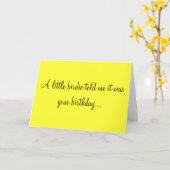 EEN KLEIN VOGELTJE VERTELDE ME HET WAS UW KAART (Gele Bloem)