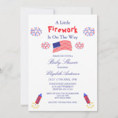 Een klein vuurwerk is onderweg Baby shower Kaart (Voorkant)