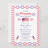 Een klein vuurwerk is onderweg Baby shower Kaart (Voorkant)