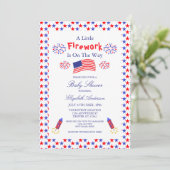 Een klein vuurwerk is onderweg Baby shower Kaart (Staand voorkant)