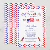 Een klein vuurwerk is onderweg Baby shower Kaart (Voorkant / Achterkant)