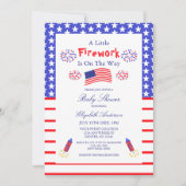 Een klein vuurwerk is onderweg Baby shower Kaart (Voorkant)