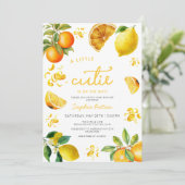 een klein waterverf zoetje oranje citrus citroen kaart (Staand voorkant)