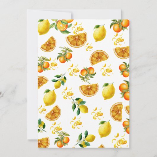 een klein waterverf zoetje oranje citrus citroen kaart (Achterkant)