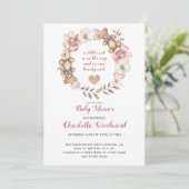 Een klein welpje is onderweg naar het Baby shower Kaart (Staand voorkant)