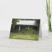 Een klein werkstuk - grappige adreswijziging aankondiging (Voorkant)