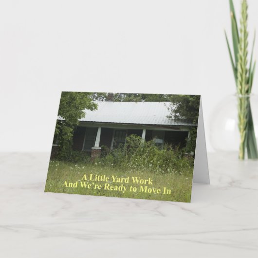 Een klein werkstuk - grappige adreswijziging aankondiging (Voorkant)