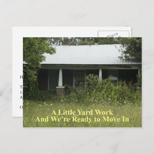 Een klein werkstuk - grappige adreswijziging aankondigingskaart (Voorkant / Achterkant)