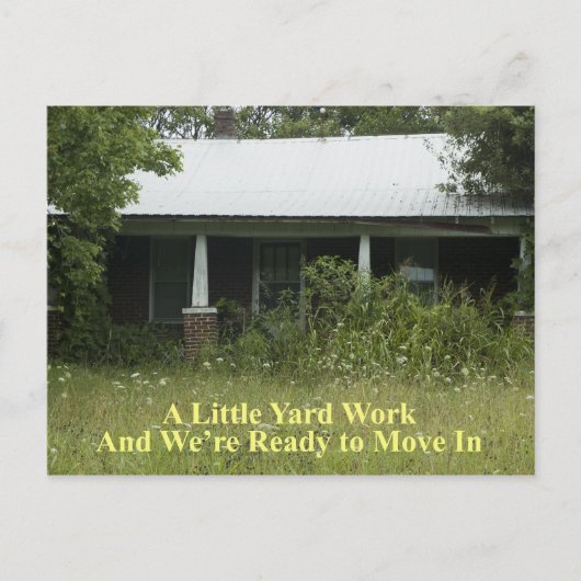 Een klein werkstuk - grappige adreswijziging aankondigingskaart (Voorkant)