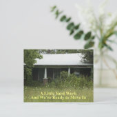 Een klein werkstuk - grappige adreswijziging aankondigingskaart (Staand voorkant)