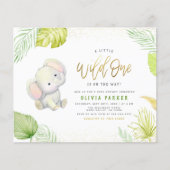 Een klein, wild Baby shower met olifant Gold (Voorkant)
