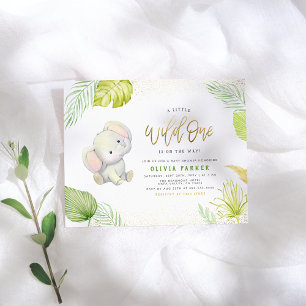 Een klein, wild Baby shower met olifant Gold
