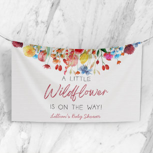 Een Klein Wild Bloemetje Is Onderweg Baby Shower Spandoek