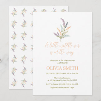Een Klein Wild Bloemetje Is Op Weg Baby Shower Kaart