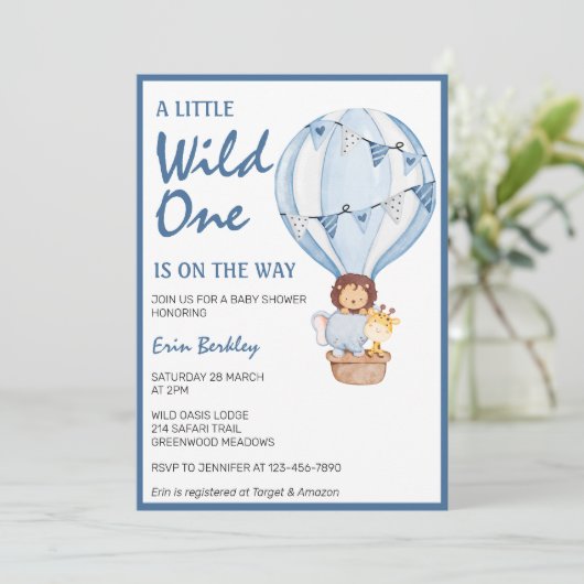 Een klein wild exemplaar is onderweg met blauw Bab Kaart (Staand voorkant)