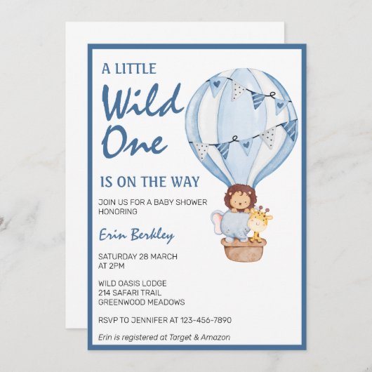 Een klein wild exemplaar is onderweg met blauw Bab Kaart (Voorkant / Achterkant)